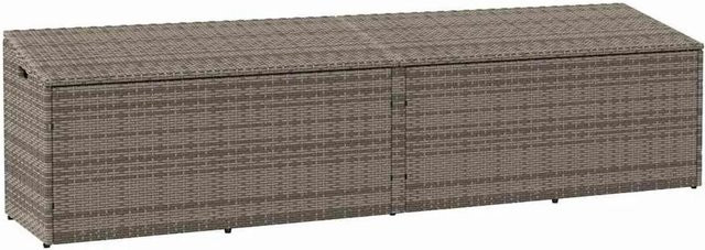 vidaXL Garten-Auflagenbox aus Poly Rattan in Grau, B/T/H: 220 x 50 x 58 cm - Bild 1