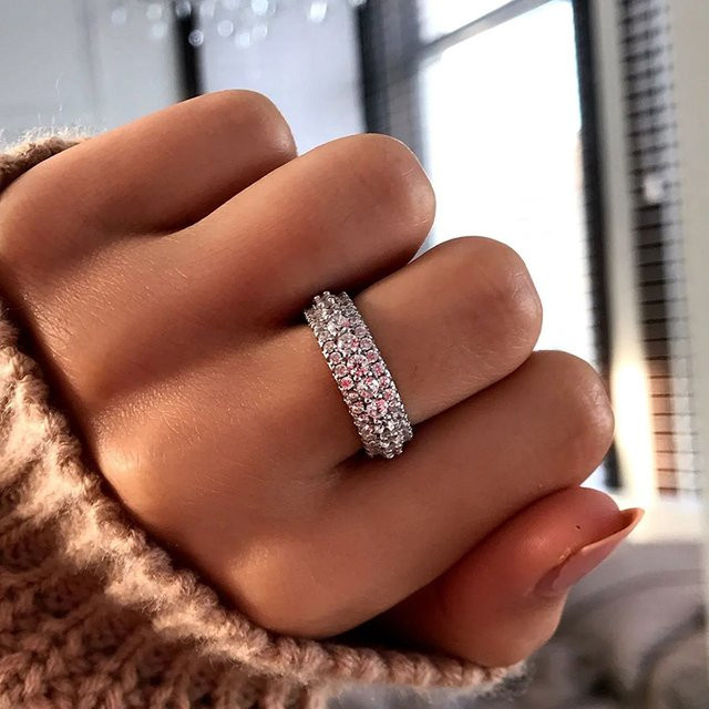 Huitan Ring, Silber, Zirkonia, Damen, Hochzeit, Verlobung - Bild 1