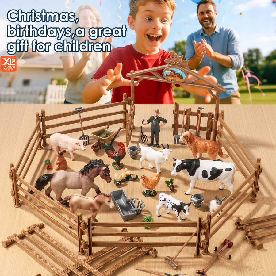 XIALIBAOMOWAN Kuh-Spielzeugset, Bauernhof, 39-teiliges Set - Bild 2