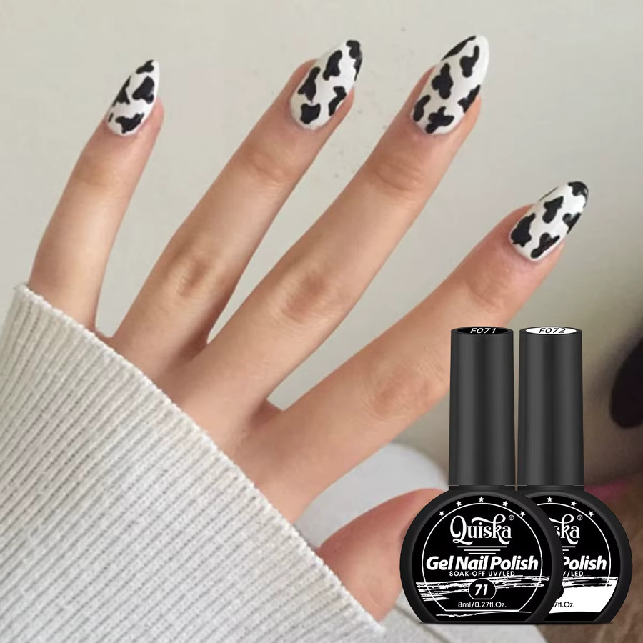 Quiska Nagelgel-Lack Schwarz-Weiß, 2er-Set, 8 ml, Glänzend - Bild 2