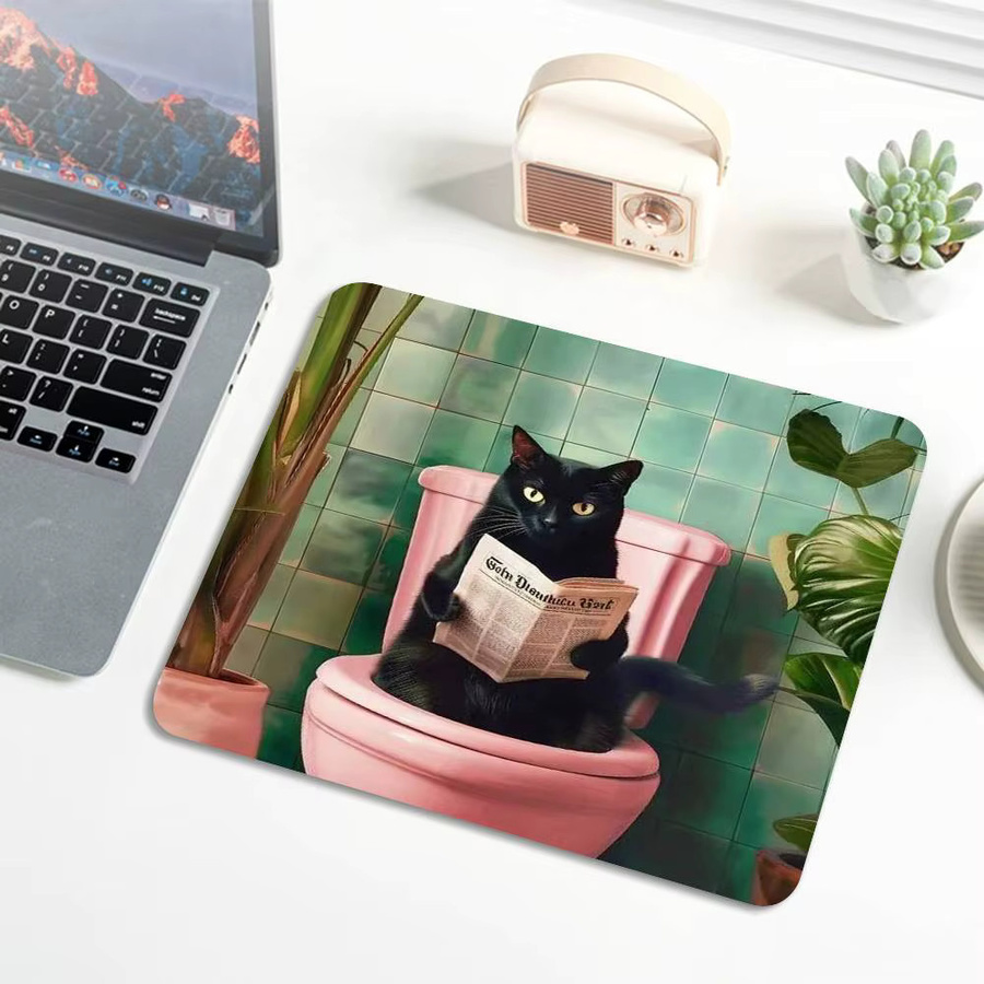Rastar Art Green Mauspad mit Katzen-Motiv für Gaming und Laptop, Schreibtischunterlage in Grün und Multicolour - Bild 4