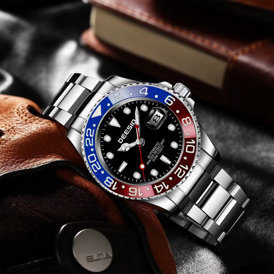 Deesio Automatik Armbanduhr, Edelstahl, Schwarz, Herren - Bild 2