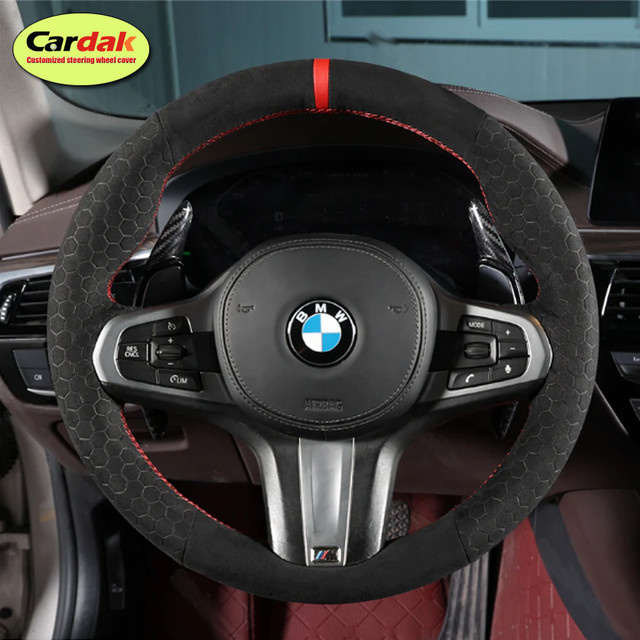 CARDAK Lenkradabdeckung aus weichem Wildleder in Schwarz für BMW M Sport Modelle G30 G31 G32 G20 G21 G14 G15 G16 X3 G01 X4 G02 X5 G05 M5 - Bild 1