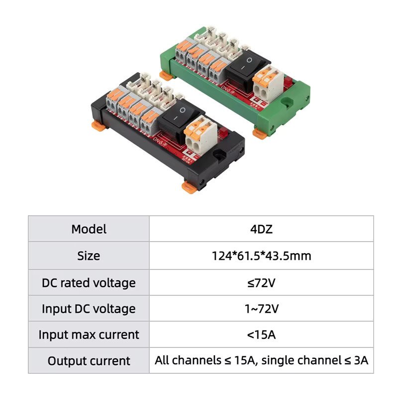 ZJIVNV DC Sicherung Verteilermodul für 4CH bis 16CH, 72V Junction Board mit 3A Ausgangsstrom zur Stromkreisabzweigung - Bild 2