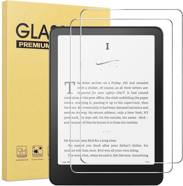 2er-Pack HD-Displayschutzfolie aus gehärtetem 9H Glas für Kindle Paperwhite 12. Generation und Colorsoft 7 Zoll, transparent und stoßfest - Bild 1