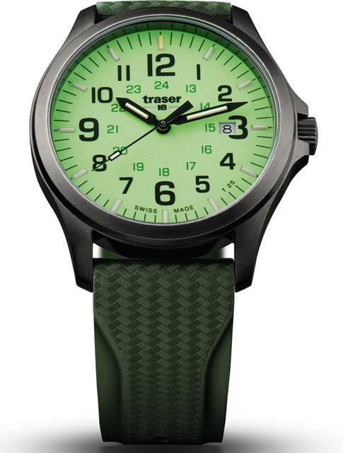 Traser Herrenuhr, Quarz, Edelstahl, 42 mm, Kautschuk, 10 ATM - Bild 1