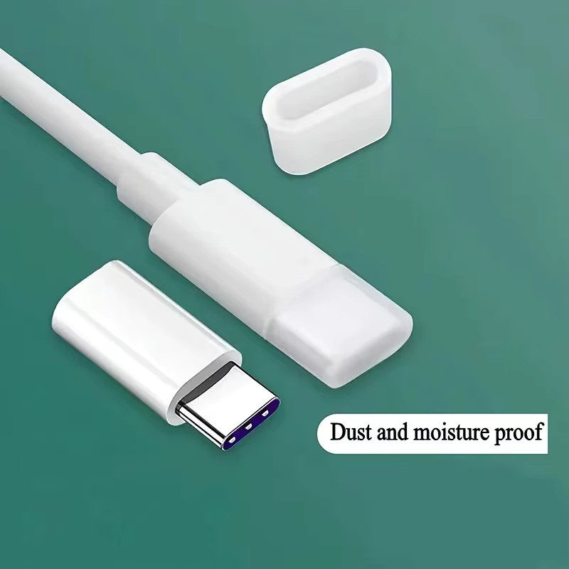 Staubschutzhülle für Android USB-C Typ C Stecker in Weiß - Bild 2