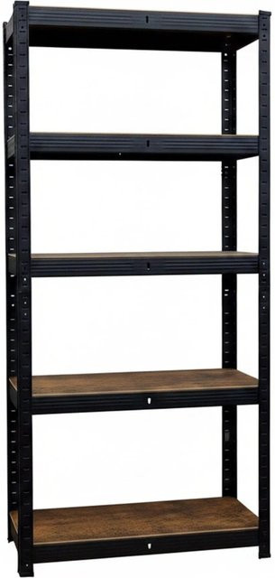 Relaxdays Schwerlastregal im Industrial-Design aus Stahl und MDF, Schwarz-Braun, B/T/H: 150 x 75 x 30 cm - Bild 1