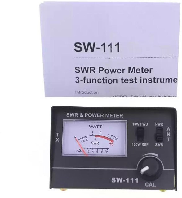 TOOLTOP SW-111 Analoger SWR-Tester 100W VSWR Leistungsmesser für CB-Funkantennen 27-30MHz in Schwarz - Bild 1