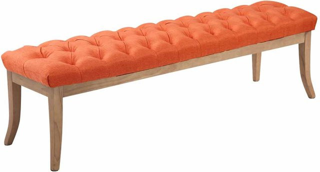 TPFLiving Sitzbank Romeo Chesterfield in Orange mit Stoffbezug, Breite: 150 cm - Bild 1
