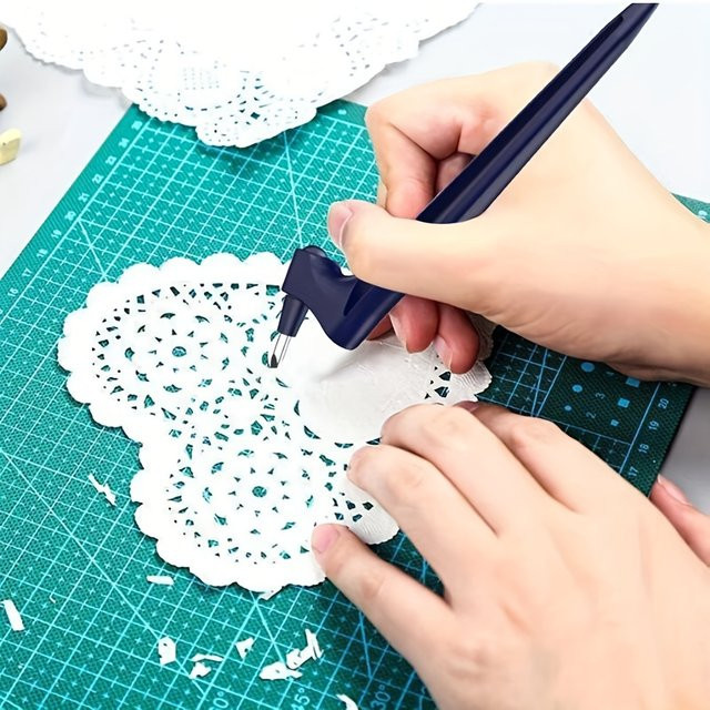 DIY Bastelschneidewerkzeug mit 360 Grad drehbarer Stahlklinge und Sicherheitsmesser für Kunsthandwerk - Bild 1