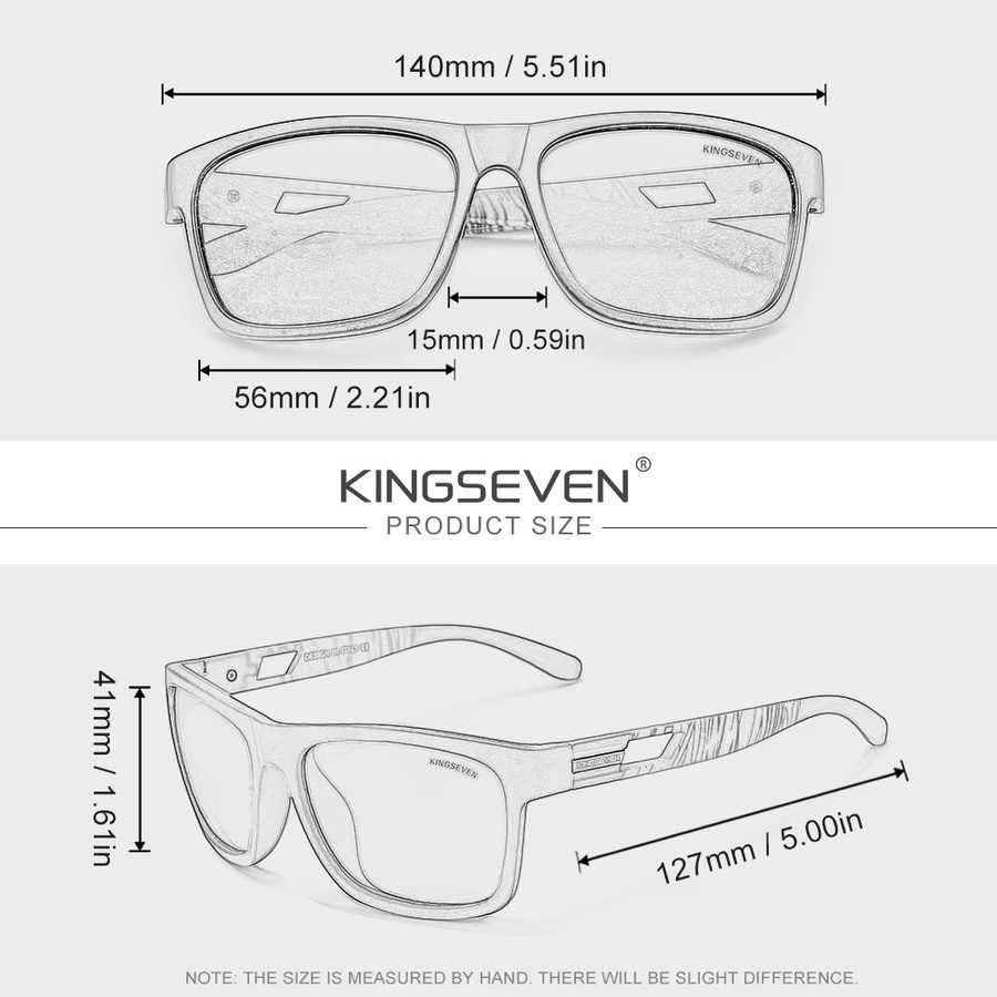 KINGSEVEN Sonnenbrille, rechteckig, Vollrand, Kunststoff, Unisex, polarisiert - Bild 2