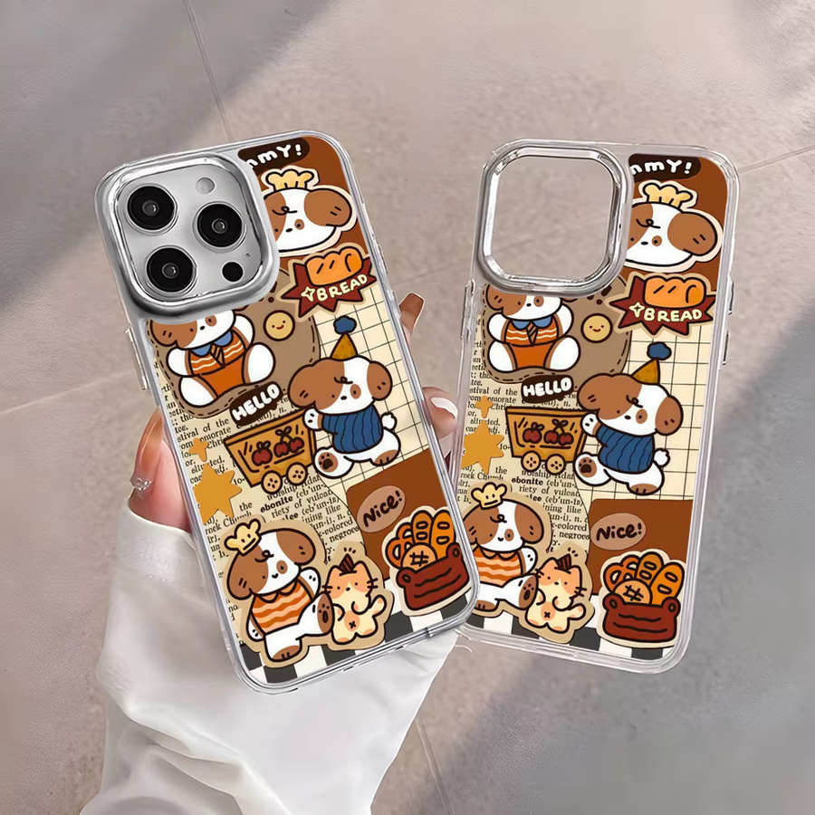 Braune Welpen-Handyhülle aus weichem Silikon für Apple iPhone 17 Pro Max, 16, 15, 14, 13, 12 mit transparenter Stoßstangen-Rückseite und luftstoßfestem Schutz - Bild 3