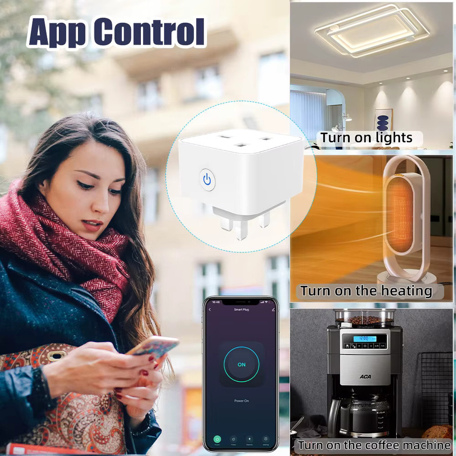 TUYA Smart-Steckdose mit WLAN und Zigbee 3.0, Britischer Standard, Weiß, mit Messfunktion und Alexa Sprachsteuerung - Bild 4