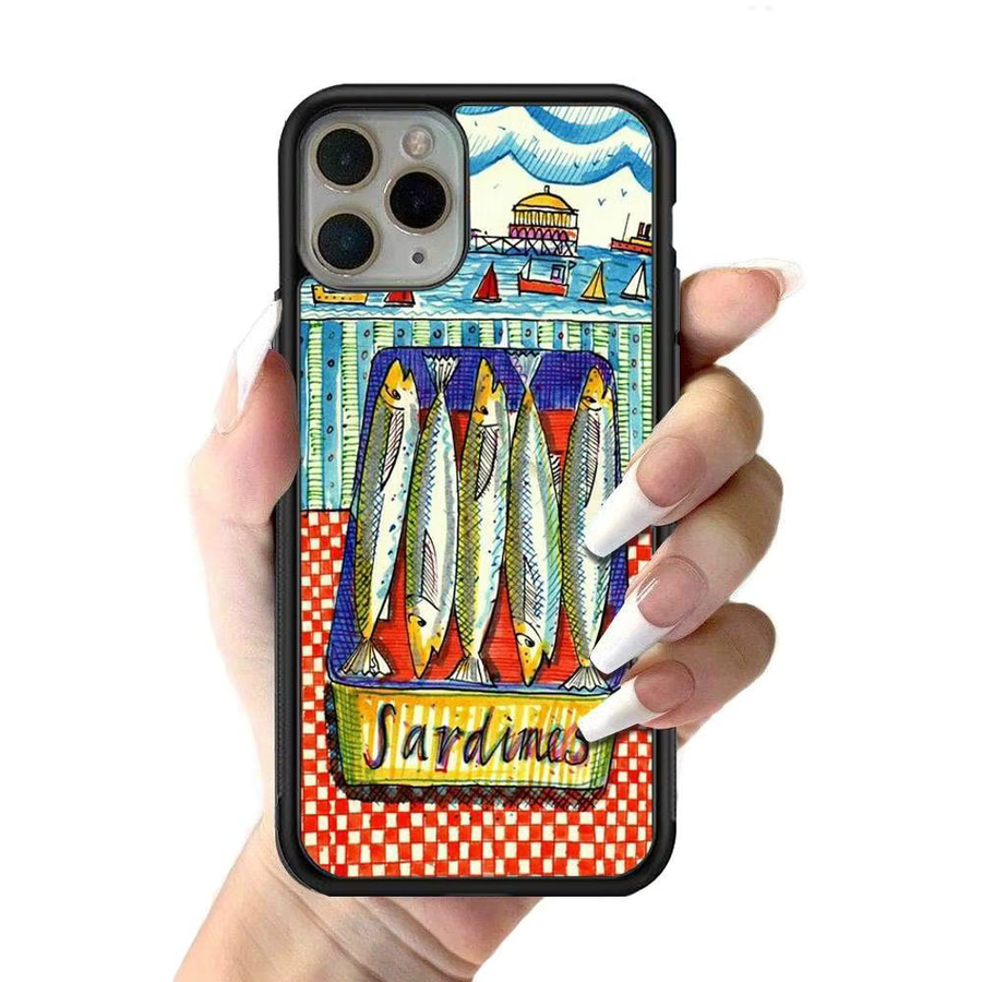 Handyhülle mit Sardinen Fisch Kunst Motiv aus Silikon und TPU für Apple iPhone 11 12 13 14 15 16 17 Pro Max Plus Multicolor - Bild 2