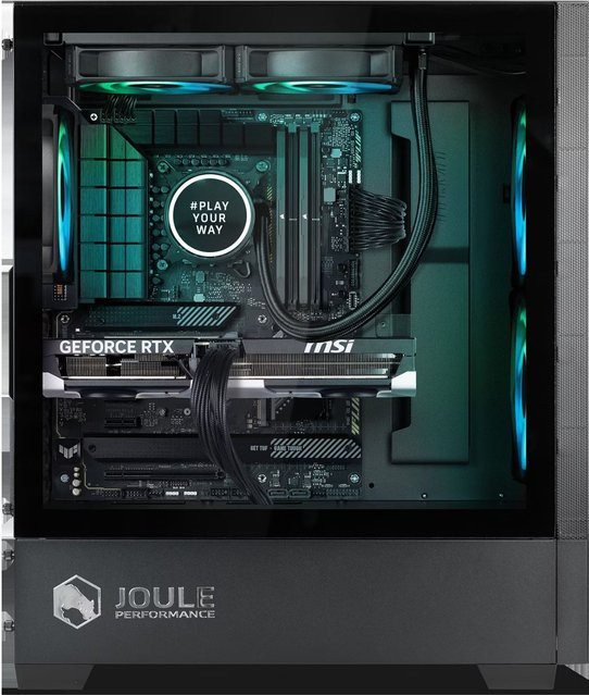 Joule Performance Gaming PC in Schwarz mit RTX 5060 Ti 8GB, AMD Ryzen 5 9600X, 32GB DDR5 RAM und 2TB NVMe SSD mit Windows - Bild 1