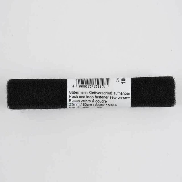Gütermann Klettverschluss Schwarz Breite: 2 cm, Länge: 60 cm - Bild 1