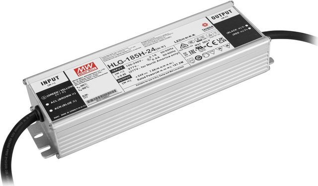 MEANWELL LED-Netzteil 187W 24V IP67 Silber - Bild 1