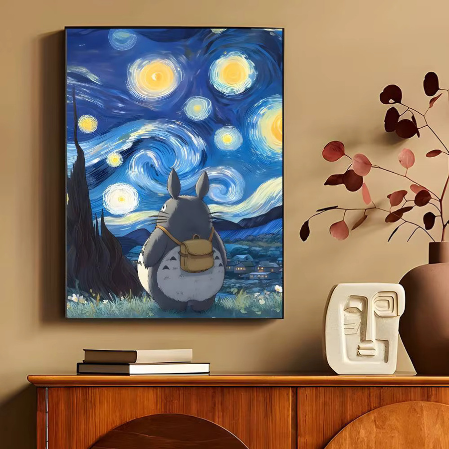 Anime T-Totoro Poster Vintage Wandkunst Dekoration aus Papier in Mehrfarben - Bild 4