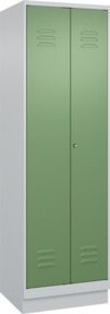 C+P PSA Doppel-Spind Classic PLUS mit Sockel, 2 Abteile, Stahl, grau/grün, B/T/H: 60 x 50 x 195 cm, mit Zylinderschloss - Bild 1
