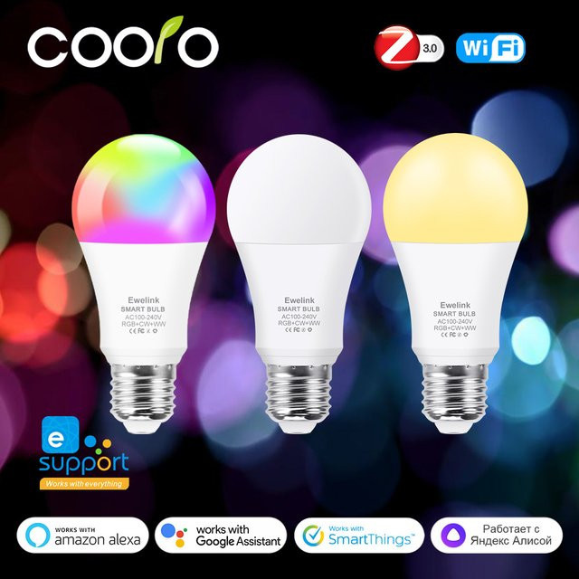 Ewelink Zigbee Smart LED-Lampe E27 mit RGB+CW+WW, 18W, kompatibel mit Alexa, Google Assistant und SmartThings - Bild 1
