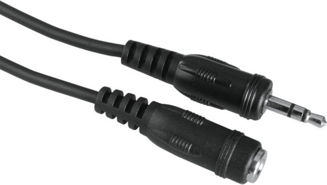 Hama Stereo Audio-Kabel mit 3,5-mm-Klinken-Stecker und Kupplung in Schwarz, Länge: 5 m - Bild 1