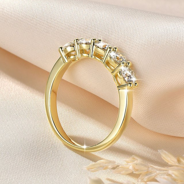 Lnngy Moissanit-Ring, 14 Karat Gold gefüllt, Damen - Bild 1