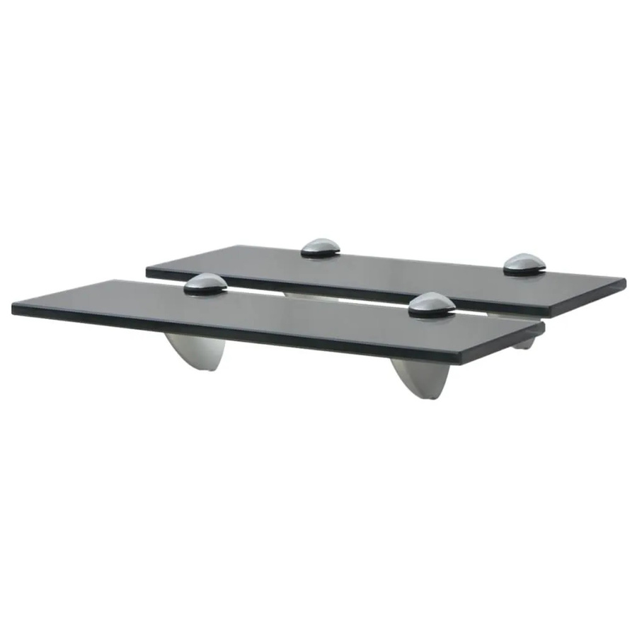 vidaXL Schweberegale aus gehärtetem Sicherheitsglas, 2er Set, Schwarz, B: 30 cm, T: 10 cm, H: 0,8 cm - Bild 2
