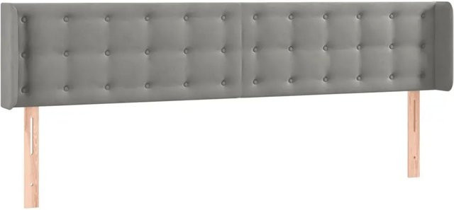 vidaXL LED Kopfteil aus Samt in Hellgrau mit USB-Ladeport und integrierter Beleuchtung, B/T/H: 163 x 16 x 78-88 cm - Bild 1