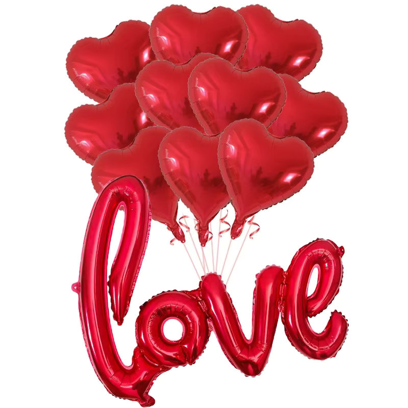 YAYB Rote Herz Luftballons für Hochzeit, Valentinstag und Geburtstag als Partydekoration - Bild 2