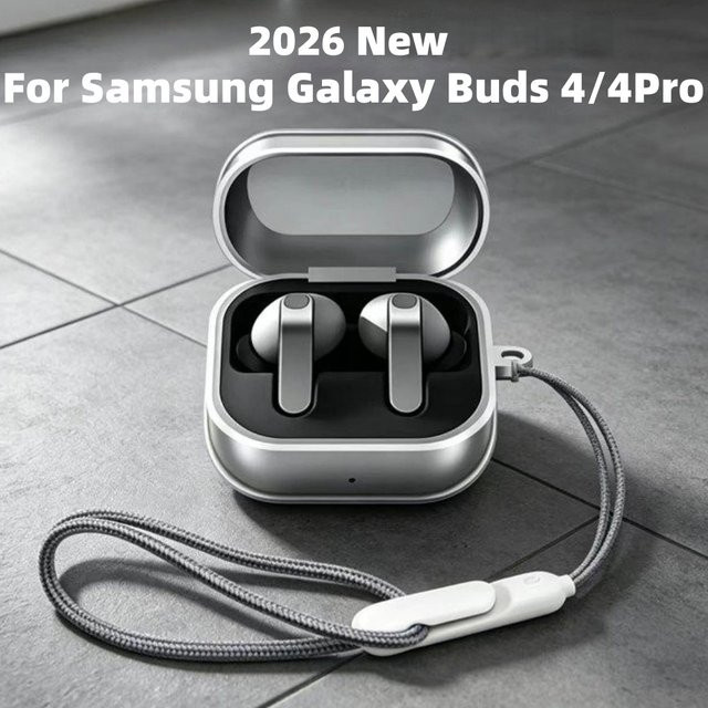 Samsung Schutzhülle für Galaxy Buds 4 und Buds 4 Pro in Transparent mit Reinigungsset und Schlüsselband - Bild 1