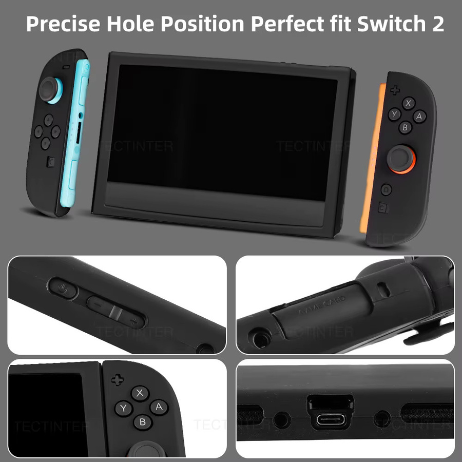 Nintendo Switch 2 Silikon Schutzhülle in Schwarz als Split-Schutzhülle mit Anti-Slip-Funktion - Bild 3