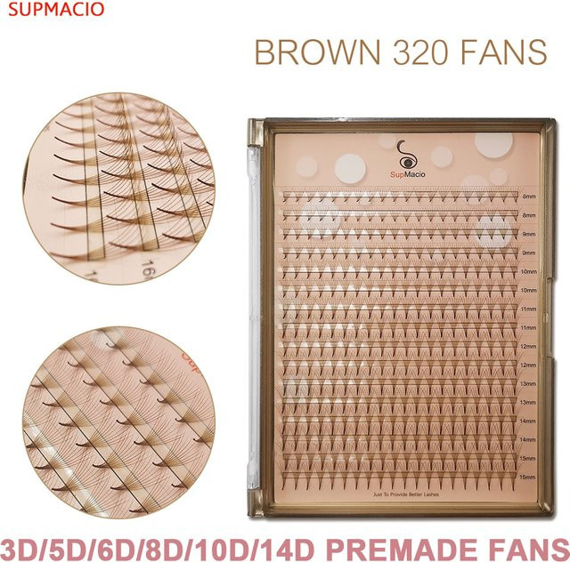 SupMacio Wimpernverlängerungen, Braune Volumen-Wimpernbüschel, Unisex - Bild 1