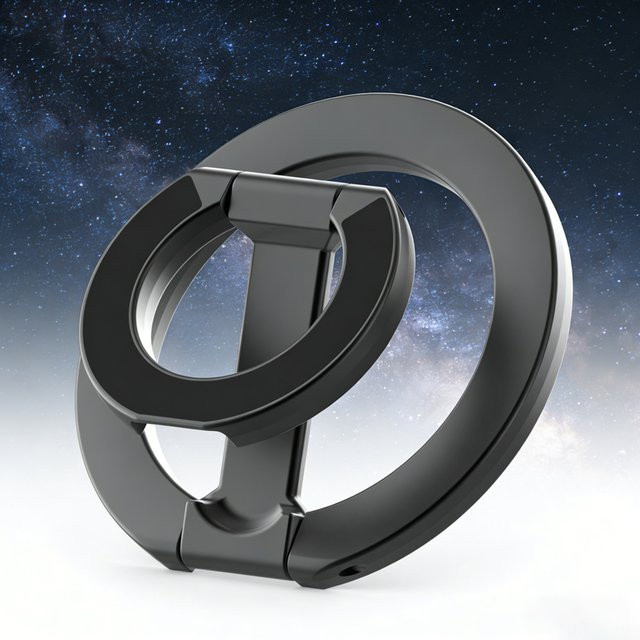 WSSHE Magnetische Handyhalterung mit doppelseitigem starken Magneten und Saugring für MagSafe – faltbarer Ständer für iPhone 17, 16, 15, 14 Pro in Schwarz oder Lila - Bild 1