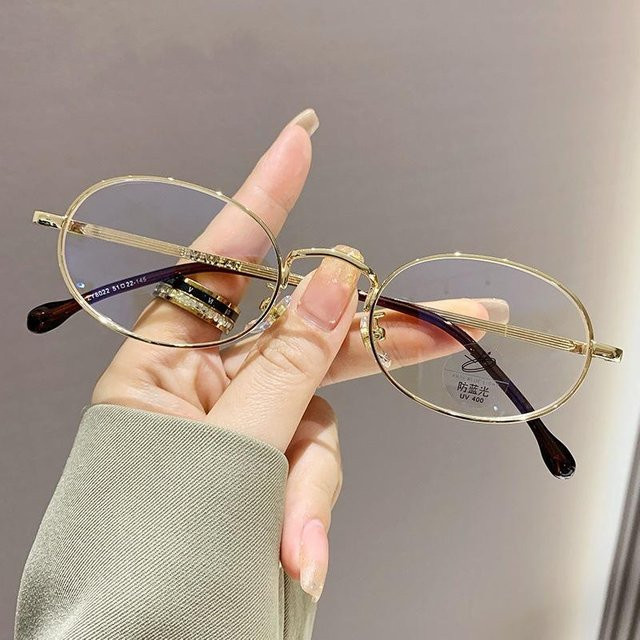 Dote Korrektionsbrille Damen, Oval, Metall, Vollrand, Gold, Blaulichtfilter - Bild 1