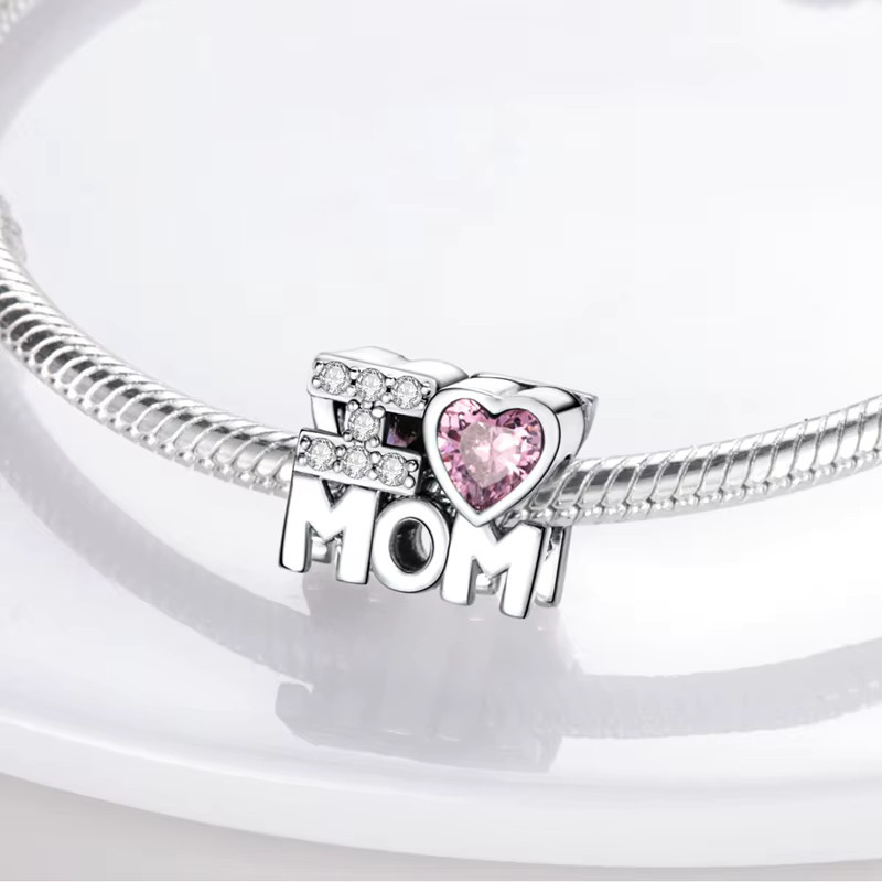 Bead Charm 925 Silber, Zirkonia, Rosa, Damen - Bild 2