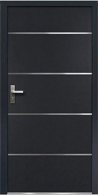 Haustür Naxara in Anthrazitgrau aus Stahl, modern, B: 95 cm, H: 207 cm, T: 100 cm - Bild 1