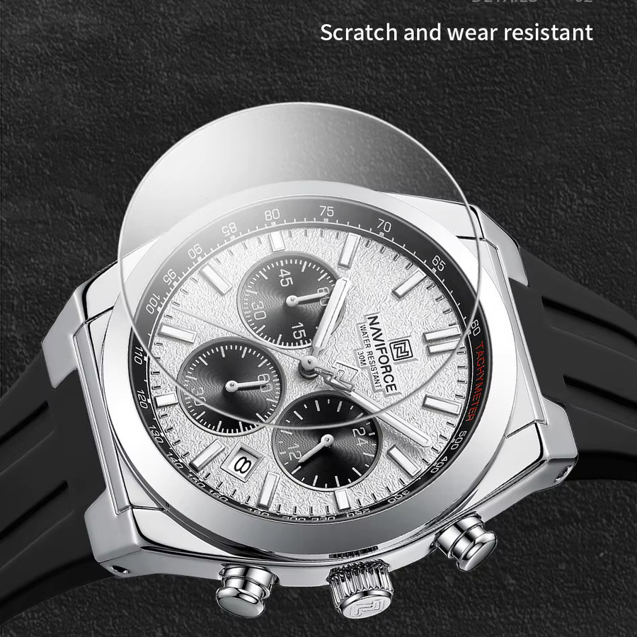 NAVIFORCE Chronograph Armbanduhr, Quarz, Edelstahl, Silber, Herren - Bild 4