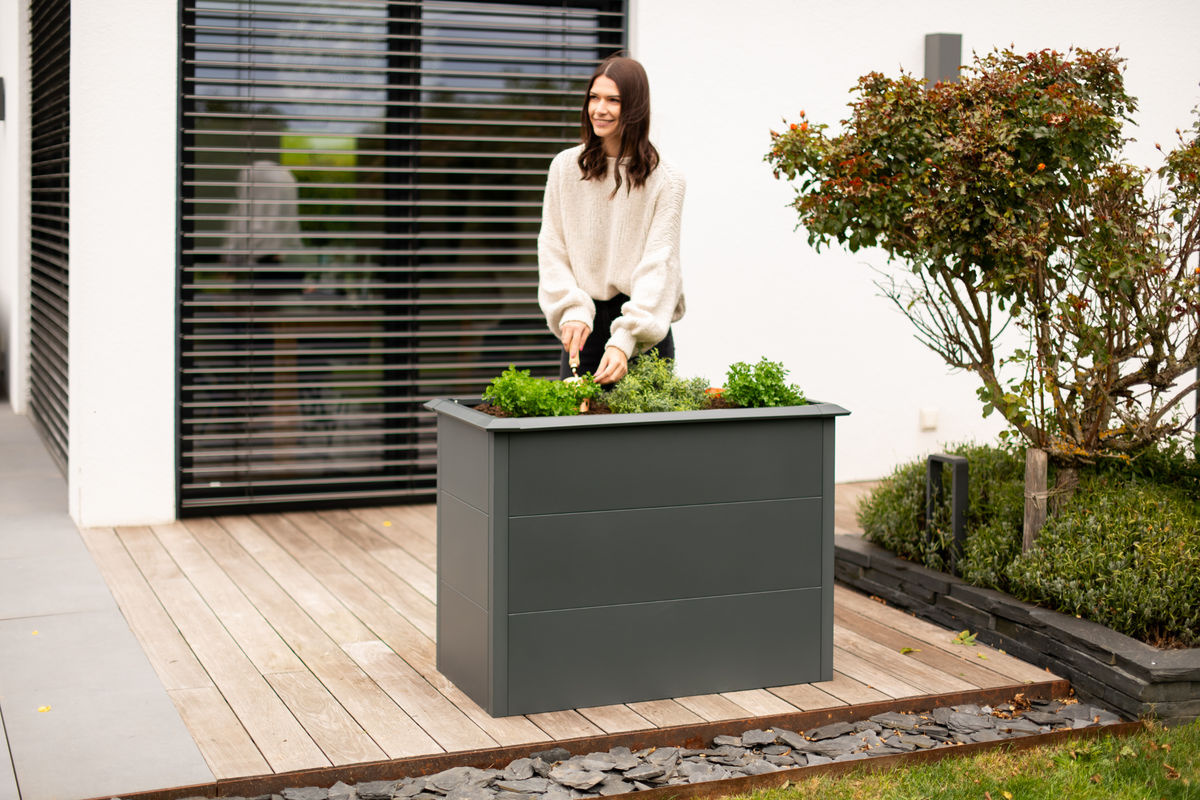 Westmann Hochbeet Primus M aus verzinktem Stahl in Anthrazit B/H/T: 100 x 77 x 50 cm - Bild 6