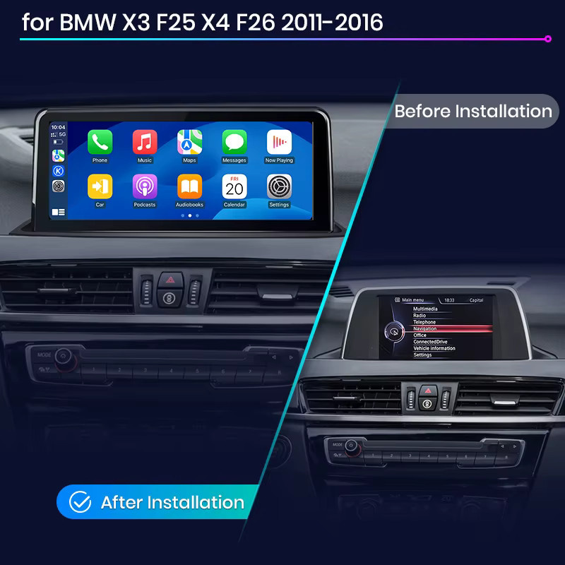 Junsun Multimedia Player mit Linux System für BMW X1 F48 und X2 F49 (2013-2020) inklusive Wireless CarPlay, Android Auto und Bluetooth in Schwarz - Bild 2