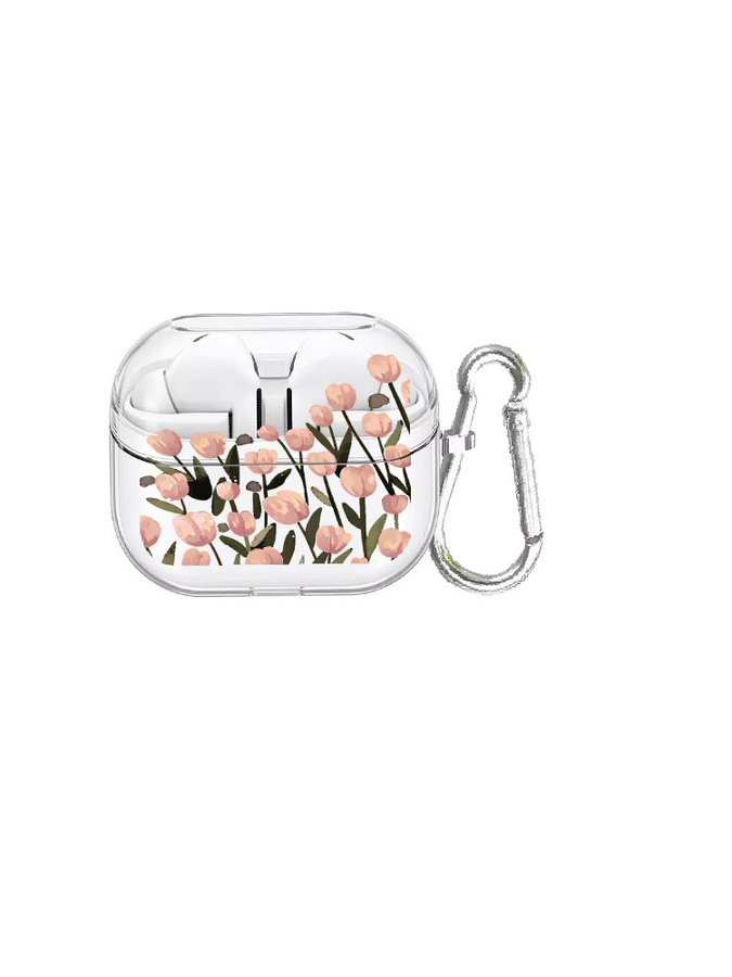 Transparente Kopfhörerhülle mit Bright Flowers Design für Samsung Galaxy Buds 3 Pro, 4 Pro, 2, 3 FE und Live - Bild 2