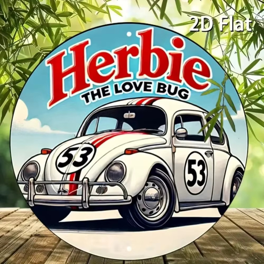 CIFBUY Metallschild Herbie The Love Bug Vintage Beetle Racing Wandkunst Retro-Auto-Dekor - Bild 5