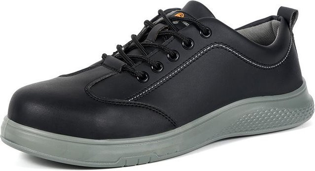 Avant-garde Arbeitsschutzschuhe aus Leder in Schwarz, knöchelhoch, antistatisch, bruchsicher, durchstichfest mit Kunststoffkappe und säurebeständig, Größe 46 - Bild 1