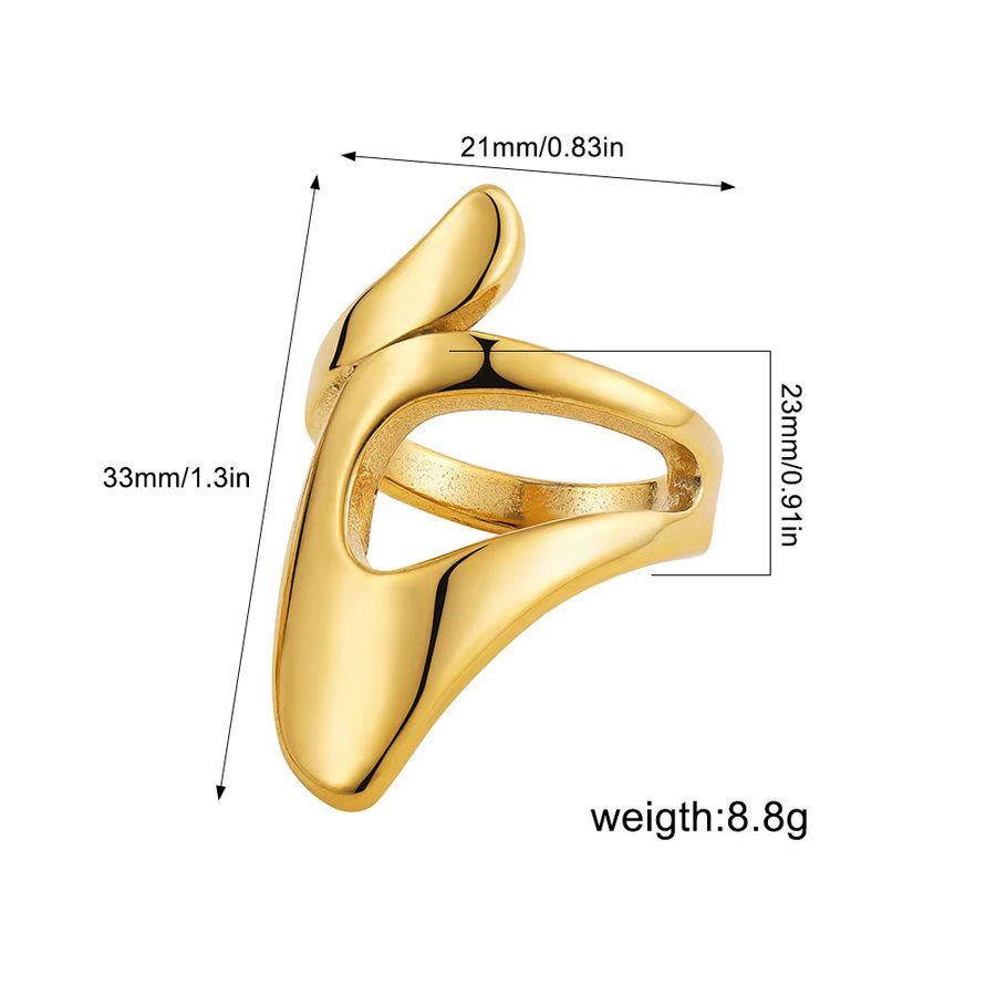 amofa Ring Edelstahl, Gold, Vintage, Damen - Bild 3