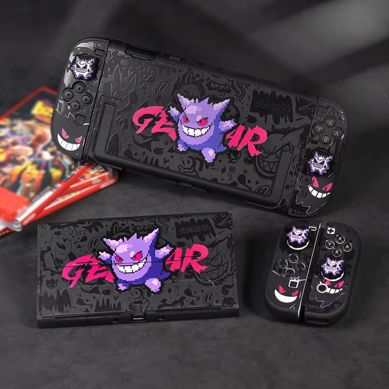 Bandai Nintendo Switch Zubehör-Set mit Anime Gengar Reise-Bundle, Hartschalen-Schutzhülle und JoyCon-Hüllen, Mehrfarbig - Bild 2