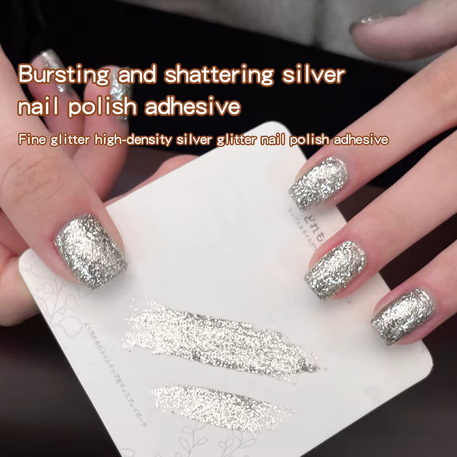 Kaniu Gel-Nagellack-Set, Silber-Glitzer und Platin-Glitter, Schimmernd - Bild 4