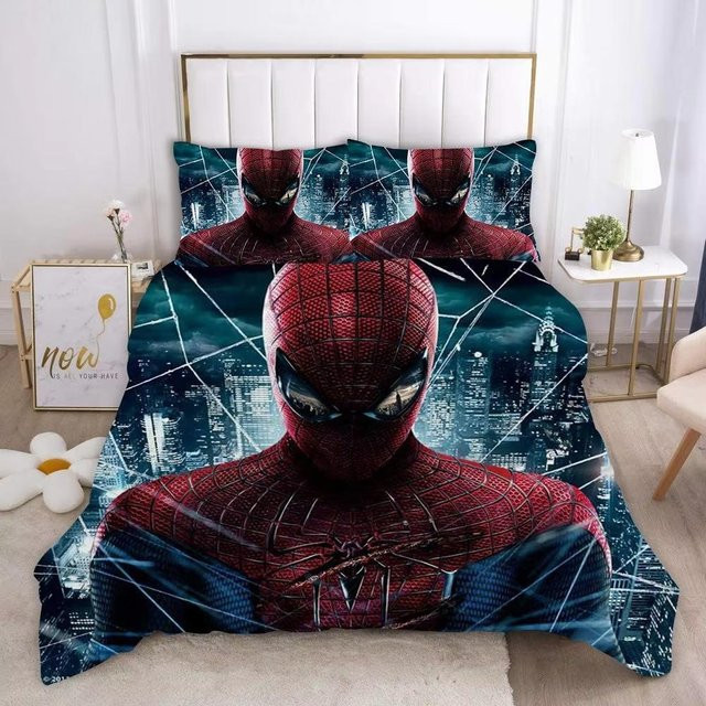 Marvel Comics Spider-Man Anime Bettwäsche-Set aus Polyester, 3-teilig, Multicolor, B/H: 135 x 200 cm - Bild 1