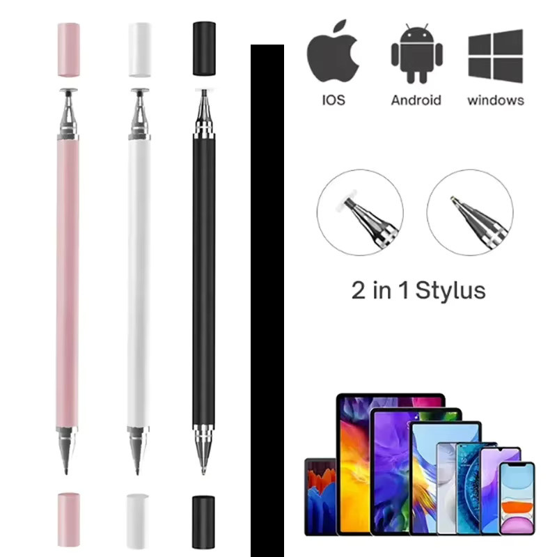 2-in-1 Dual-Use Stylus kapazitiver Eingabestift mit Silikondisk für Tablets und Mobiltelefone zum Malen, Retuschieren und für das Büro - Bild 2
