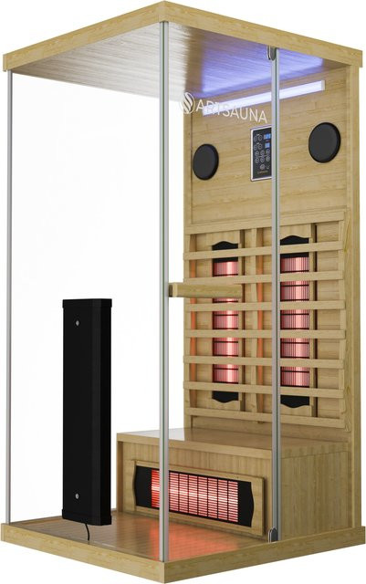 Artsauna Infrarotkabine Göteborg aus Hemlockholz für 1 Person, Braun, B/T/H: 90 x 90 x 190 cm - Bild 1