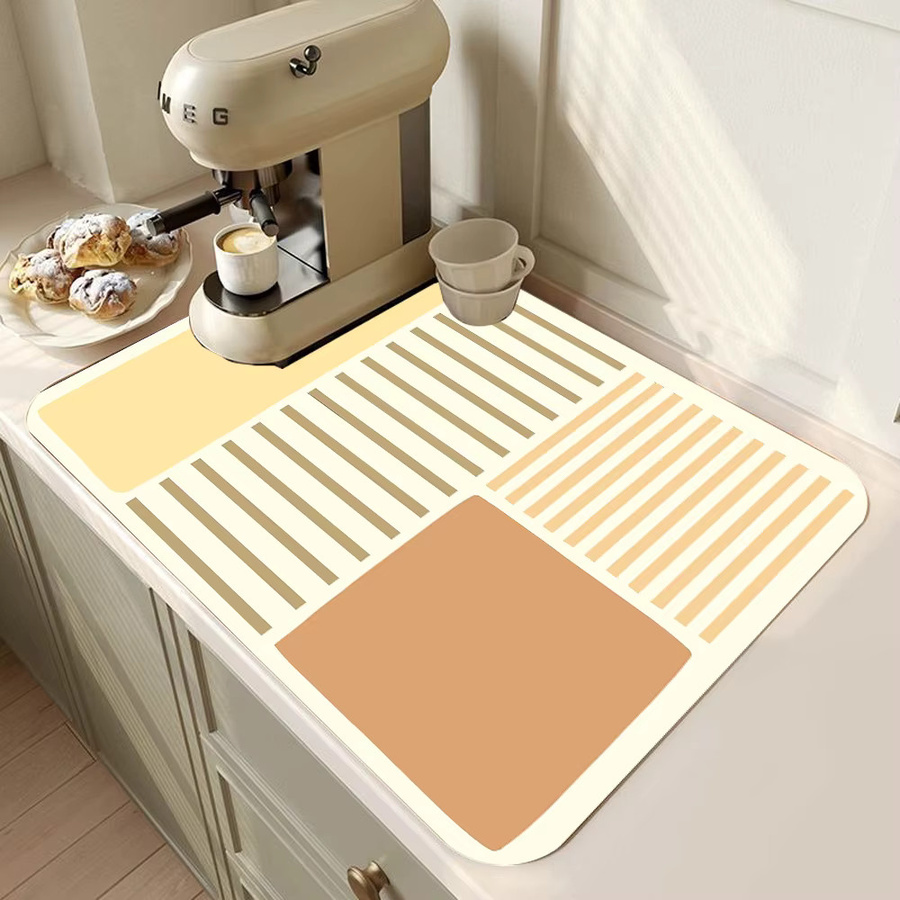 Rutschfestes Silikon-Trockenpad für die Küche als saugfähige Matte zum Schutz deiner Arbeitsplatte und als Kaffeemaschinen-Pad, rechteckig - Bild 2